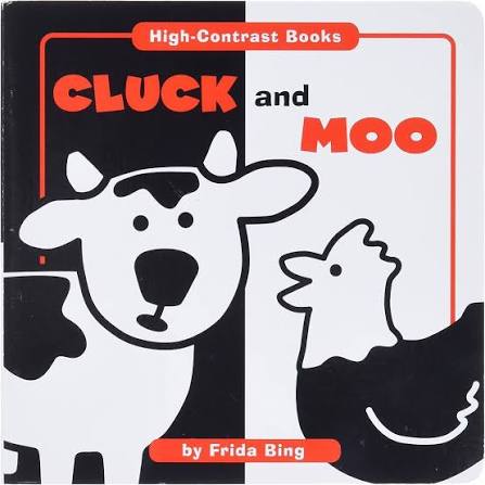 High Contrast Books: Cluck and Moo (Board book)
